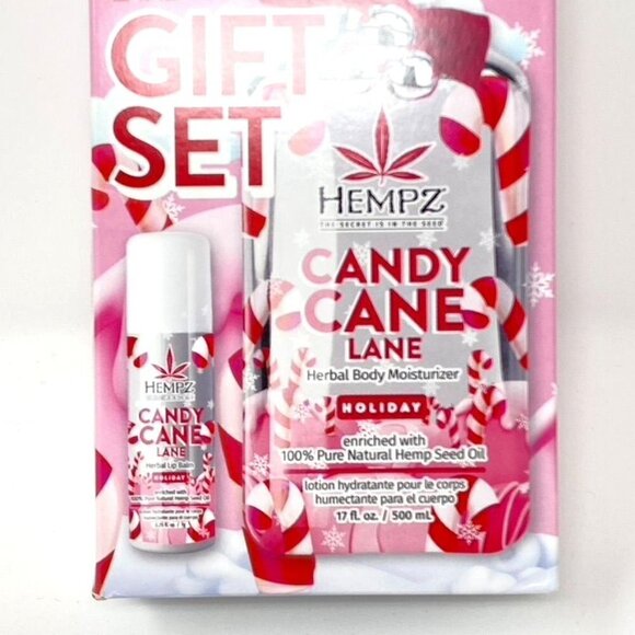 HEMPZ Candy Cane Lane Gift Set Limited Edition Body Lotion Lip Balm - Picture 5 of 8
